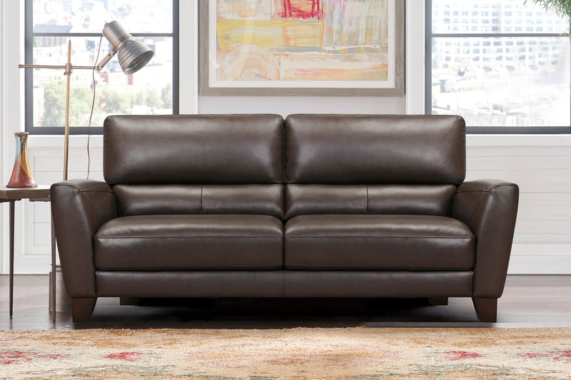 Kester 81" Square Arm Espresso Genuine Leather Sofa - Furniture City (CA)l