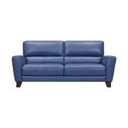 Kester 81" Square Arm Blue Genuine Leather Sofa - Furniture City (CA)l