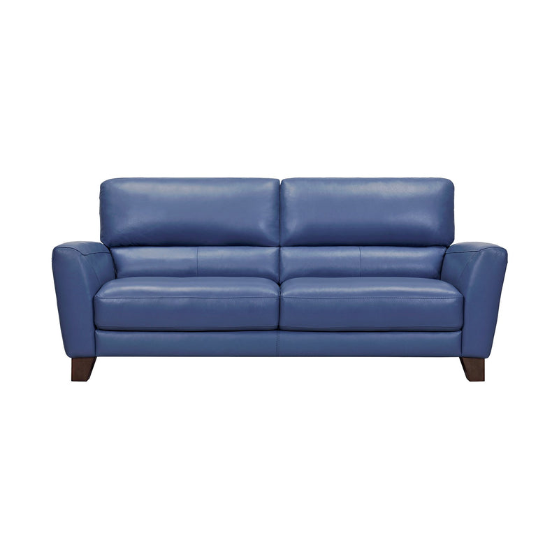 Kester 81" Square Arm Blue Genuine Leather Sofa - Furniture City (CA)l