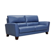 Kester 81" Square Arm Blue Genuine Leather Sofa - Furniture City (CA)l