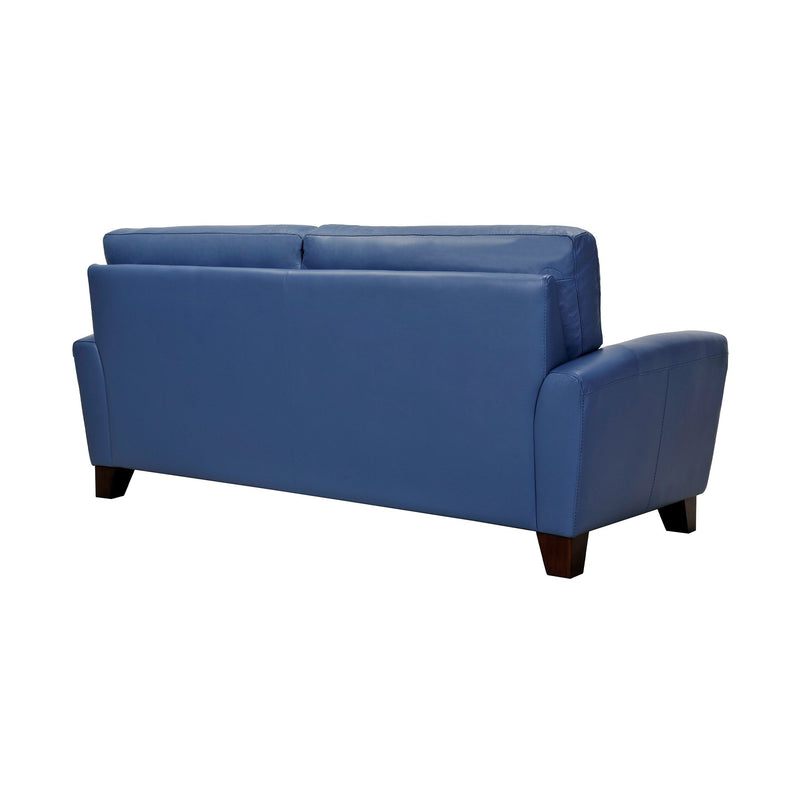 Kester 81" Square Arm Blue Genuine Leather Sofa - Furniture City (CA)l