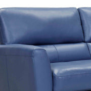 Kester 81" Square Arm Blue Genuine Leather Sofa - Furniture City (CA)l