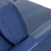 Kester 81" Square Arm Blue Genuine Leather Sofa - Furniture City (CA)l