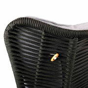 King Indoor Outdoor Lounge Chair in Light Eucalyptus Wood with Charcoal Rope and Gray Cushion - Furniture City (CA)l
