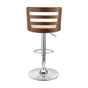 Khalia Adjustable Swivel Cream Faux Leather and Walnut Wood Bar Stool with Chrome Base - Furniture City (CA)l