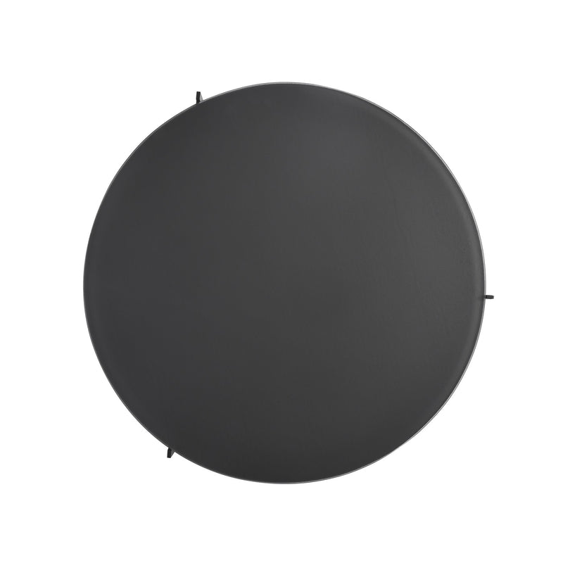 Krike Modern Industrial 40 in. Round Gray Coffee Table with Tempered Glass Top - Furniture City (CA)l