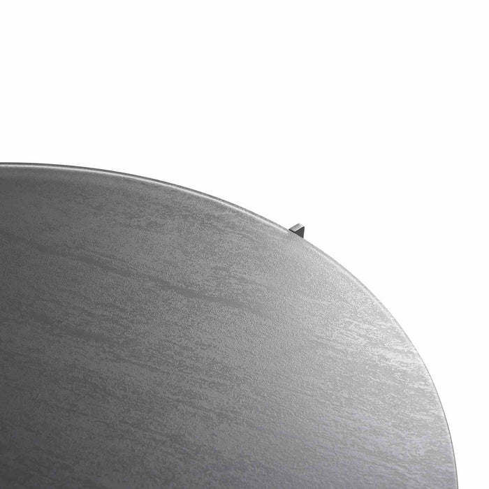 Krike Modern Industrial 40 in. Round Gray Coffee Table with Tempered Glass Top