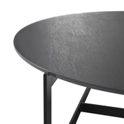 Krike Modern Industrial 40 in. Round Gray Coffee Table with Tempered Glass Top - Furniture City (CA)l