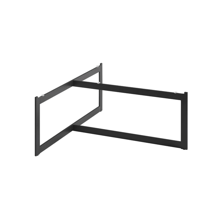 Krike Modern Industrial 40 in. Round Gray Coffee Table with Tempered Glass Top