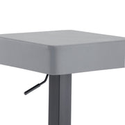 Kaylee Adjustable Height Swivel Gray Faux Leather and Black Metal Backless Bar Stool - Furniture City (CA)l