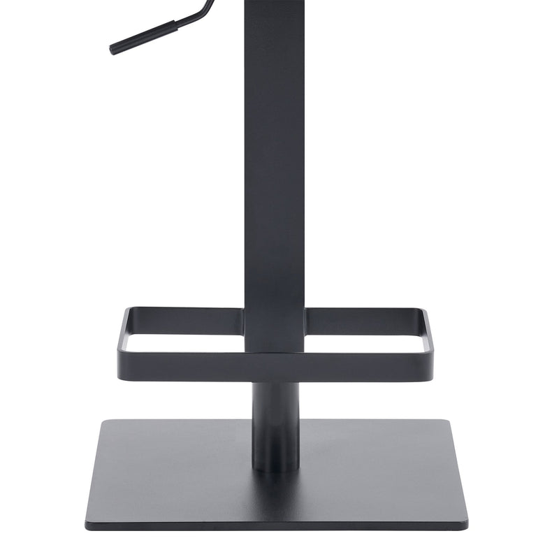 Kaylee Adjustable Height Swivel Gray Faux Leather and Black Metal Backless Bar Stool - Furniture City (CA)l