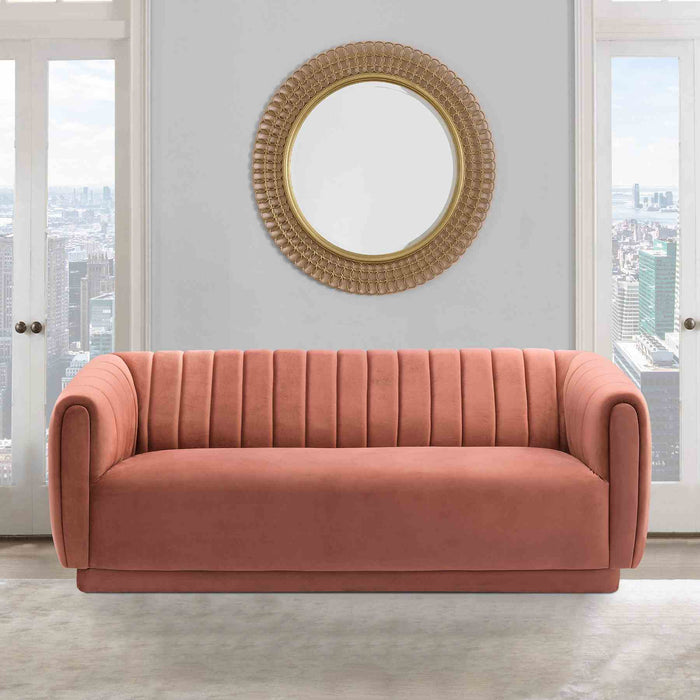 Kinsley Blush Modern Velvet Sofa
