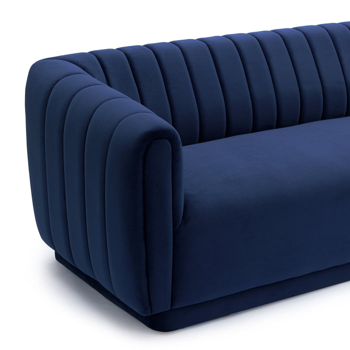 Kinsley Navy Modern Velvet Sofa