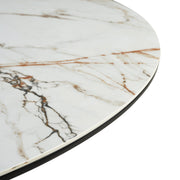 Knox Round Dining Table with Stone Top and Black Metal Base - Furniture City (CA)l