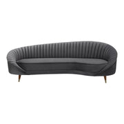 Karisma Dark Gray Curved Velvet Sofa - Furniture City (CA)l