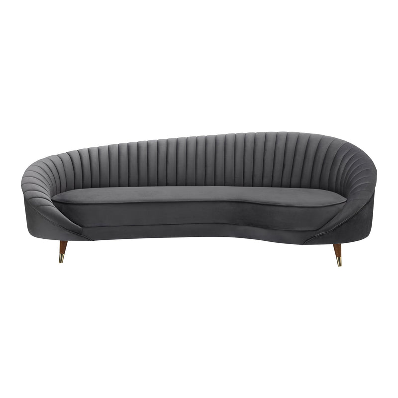 Karisma Dark Gray Curved Velvet Sofa - Furniture City (CA)l