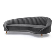 Karisma Dark Gray Curved Velvet Sofa - Furniture City (CA)l