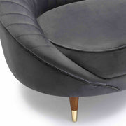 Karisma Dark Gray Curved Velvet Sofa - Furniture City (CA)l