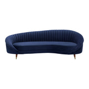 Karisma Navy Curved Velvet Sofa - Furniture City (CA)l