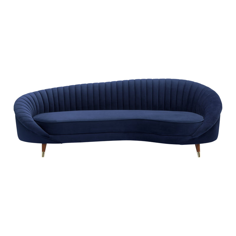 Karisma Navy Curved Velvet Sofa - Furniture City (CA)l
