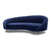 Karisma Navy Curved Velvet Sofa - Furniture City (CA)l