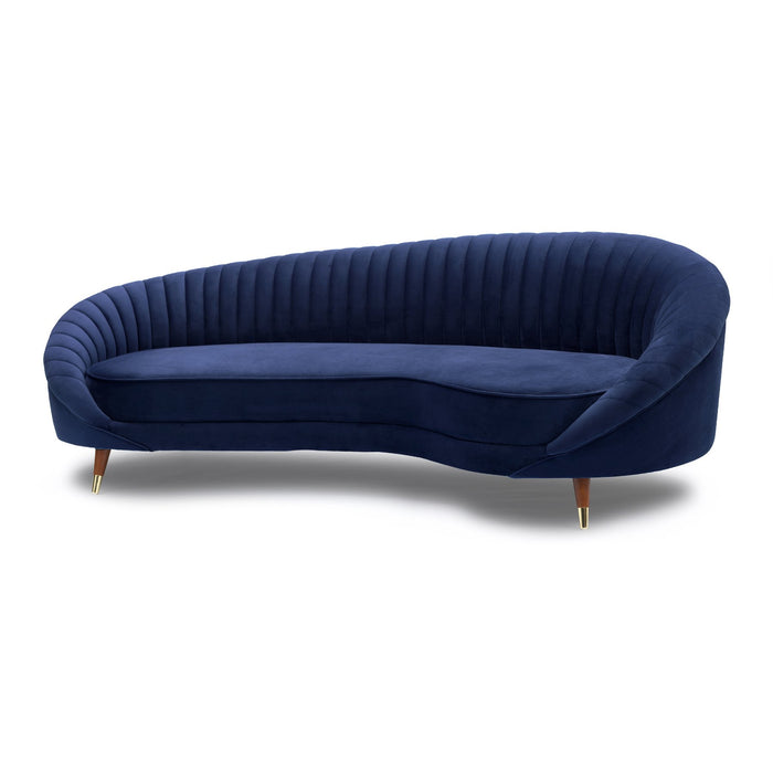 Karisma Navy Curved Velvet Sofa