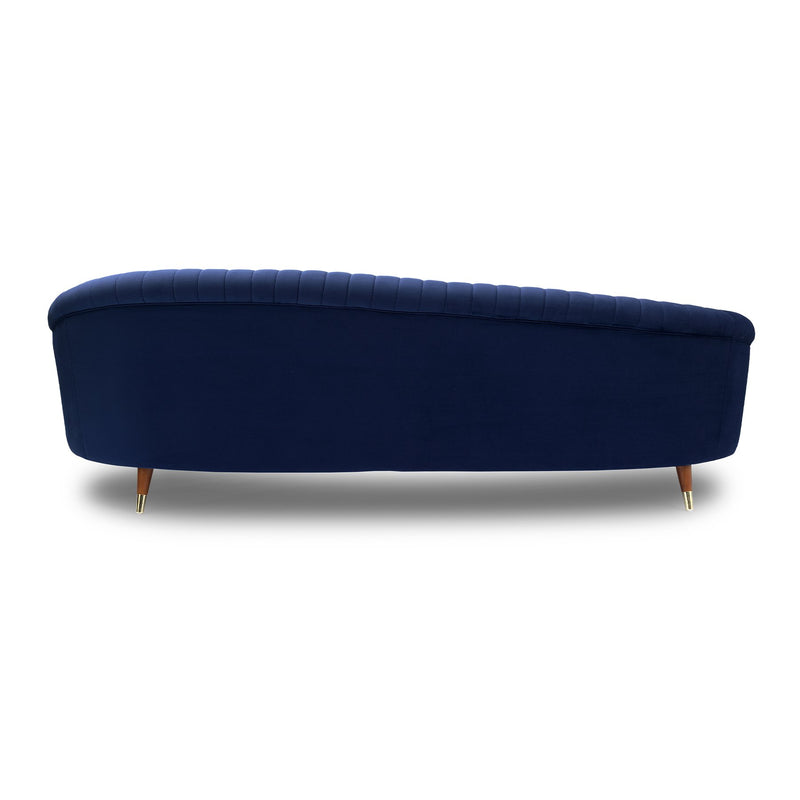 Karisma Navy Curved Velvet Sofa - Furniture City (CA)l