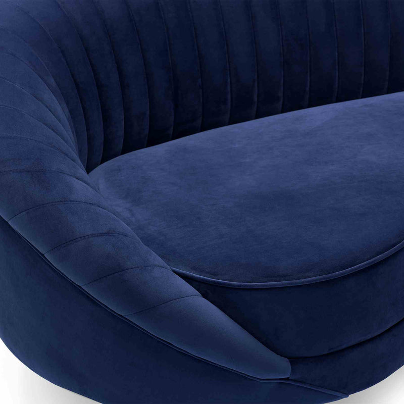 Karisma Navy Curved Velvet Sofa - Furniture City (CA)l