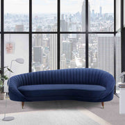 Karisma Navy Curved Velvet Sofa - Furniture City (CA)l