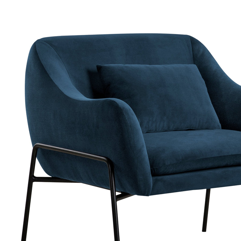 Karen Blue Velvet Modern Accent Chair - Furniture City (CA)l