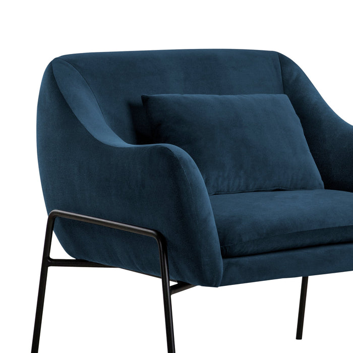Karen Blue Velvet Modern Accent Chair