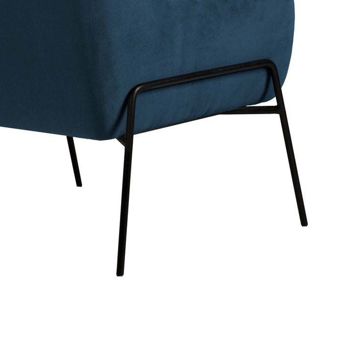 Karen Blue Velvet Modern Accent Chair