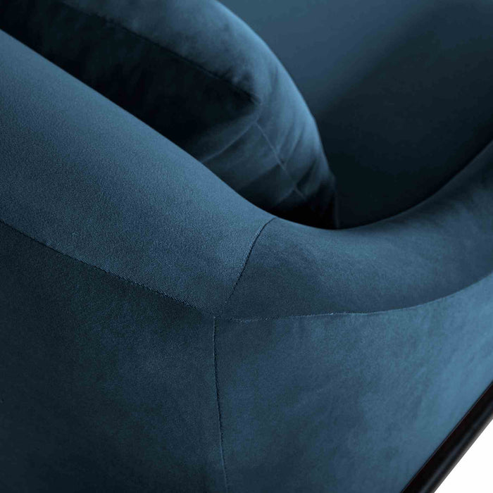 Karen Blue Velvet Modern Accent Chair