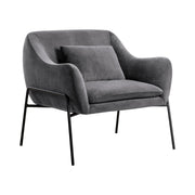 Karen Gray Velvet Modern Accent Chair - Furniture City (CA)l