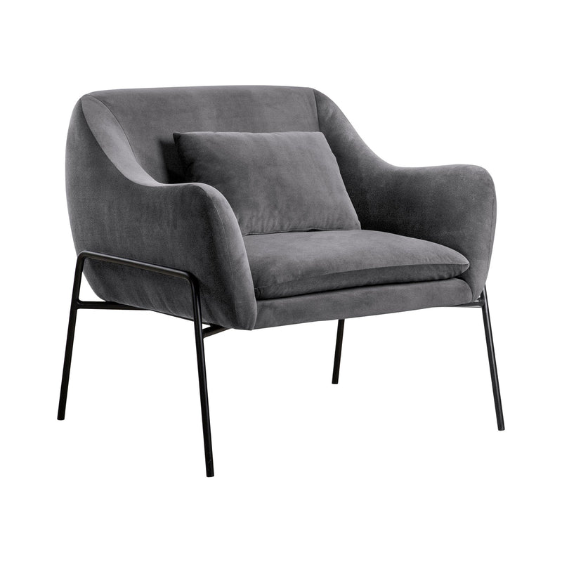 Karen Gray Velvet Modern Accent Chair - Furniture City (CA)l