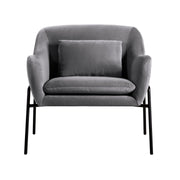 Karen Gray Velvet Modern Accent Chair - Furniture City (CA)l