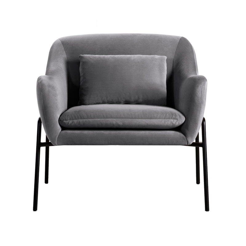 Karen Gray Velvet Modern Accent Chair - Furniture City (CA)l