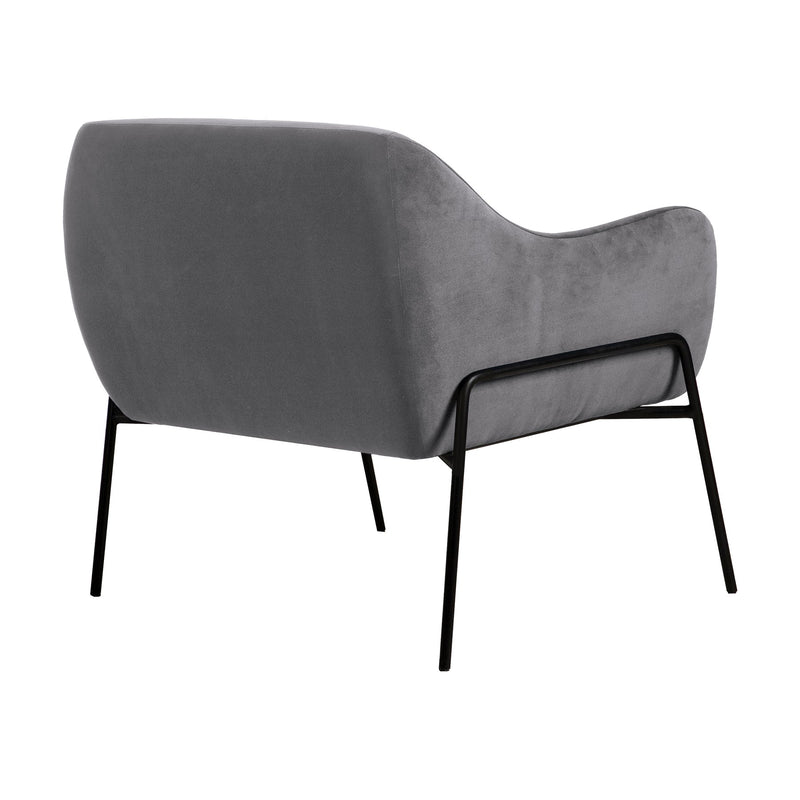 Karen Gray Velvet Modern Accent Chair - Furniture City (CA)l