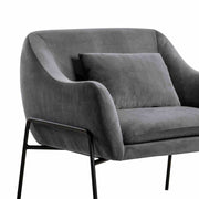 Karen Gray Velvet Modern Accent Chair - Furniture City (CA)l