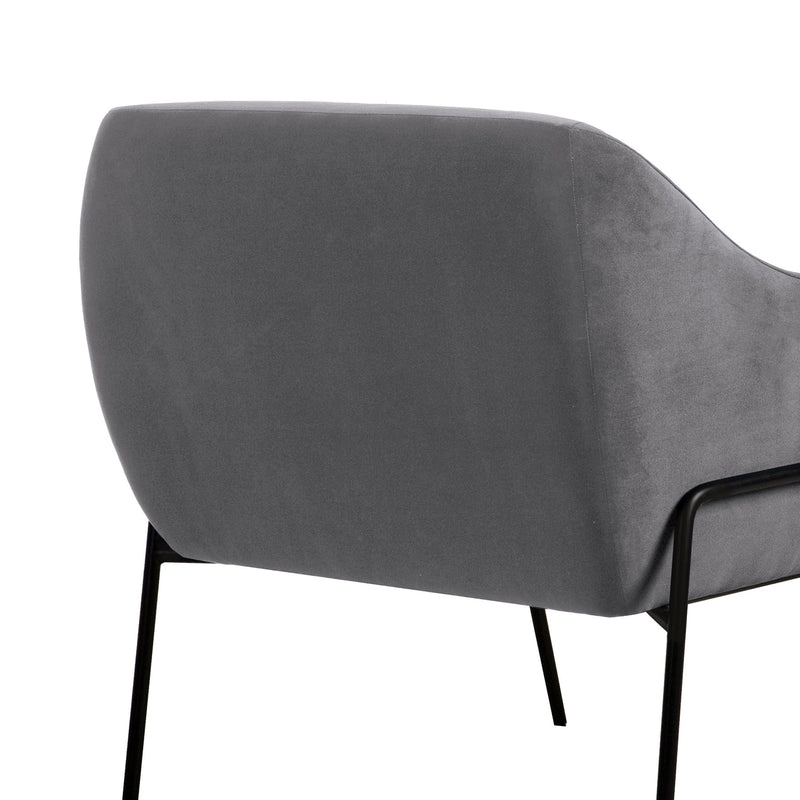 Karen Gray Velvet Modern Accent Chair - Furniture City (CA)l