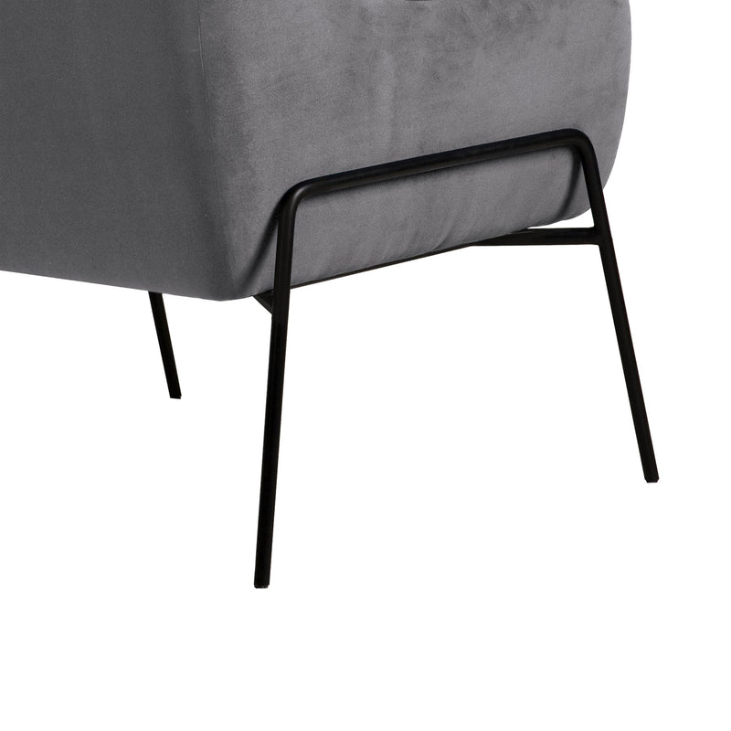 Karen Gray Velvet Modern Accent Chair - Furniture City (CA)l