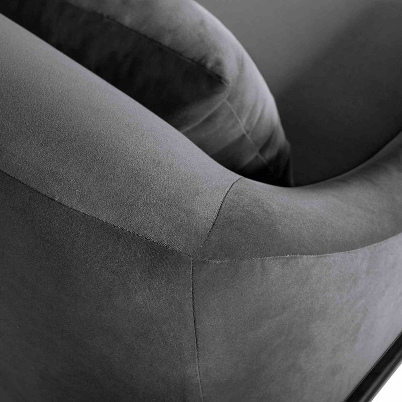 Karen Gray Velvet Modern Accent Chair - Furniture City (CA)l