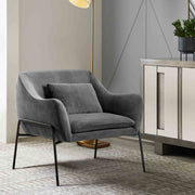 Karen Gray Velvet Modern Accent Chair - Furniture City (CA)l
