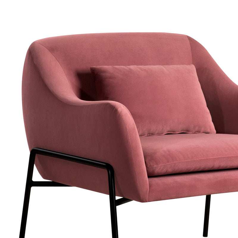 Karen Pink Velvet Modern Accent Chair - Furniture City (CA)l