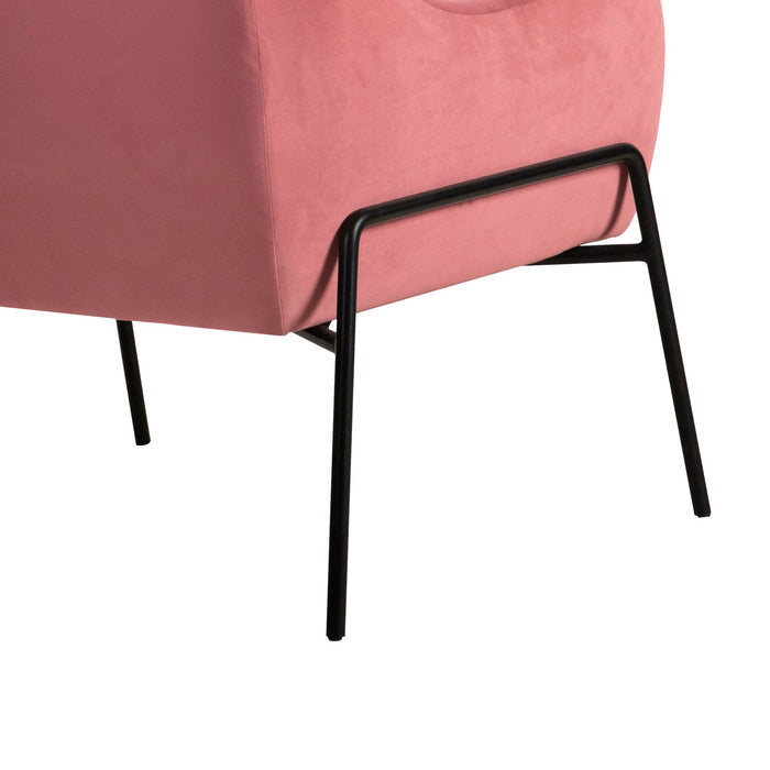 Karen Pink Velvet Modern Accent Chair