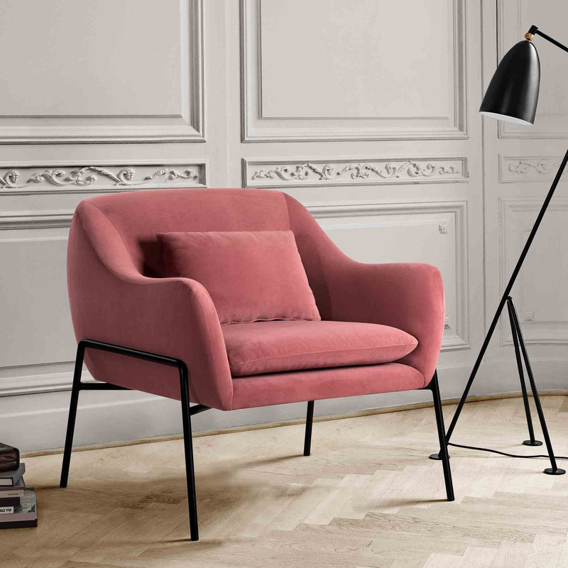 Karen Pink Velvet Modern Accent Chair - Furniture City (CA)l