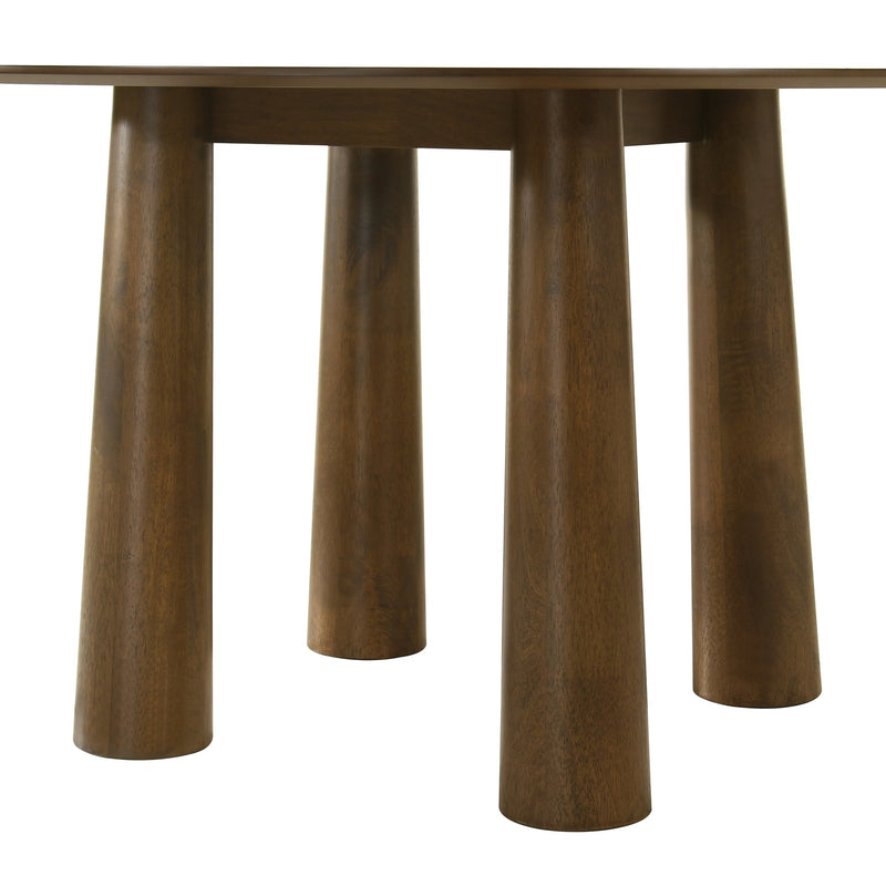 Klarissa Mid-Century Modern 54 in. Round Dining Table in Walnut Finish  - Furniture City (CA)l
