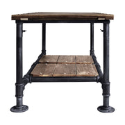 Kyle Industrial Coffee Table in Industrial Gray and Pine Wood Top - Furniture City (CA)l