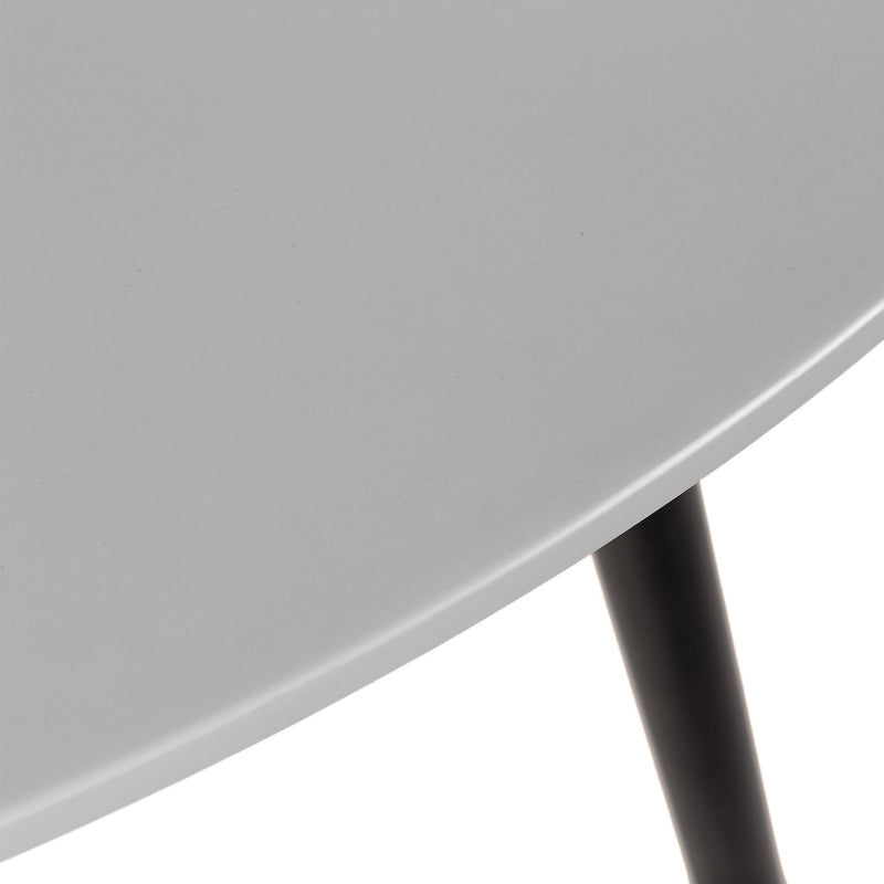 Kylie Outdoor Patio Round 36" Dining Table in Black Eucalyptus and Gray Stone - Furniture City (CA)l