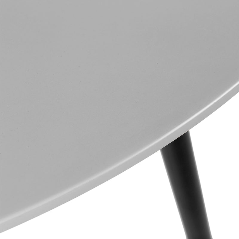 Kylie Outdoor Patio Round Dining Table in Black Eucalyptus and Gray Stone - Furniture City (CA)l